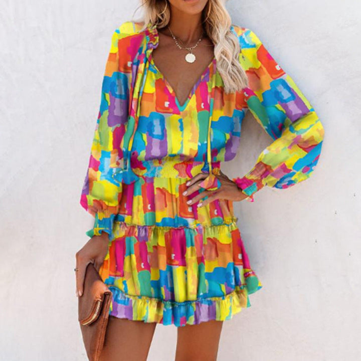 Womens Mini Dress Floral Fit