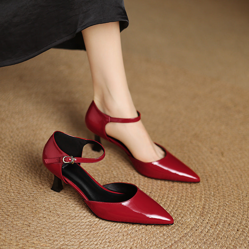 Womens Genuine Leather Heels Classic Fit - BritishMode
