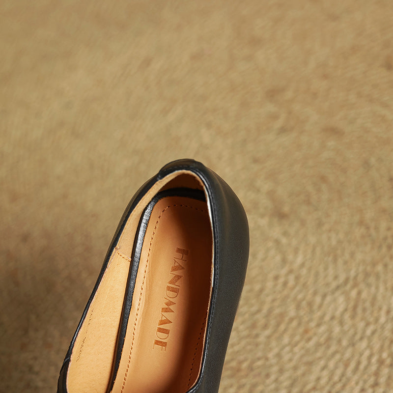 Womens Genuine Leather Heels Classic Fit
