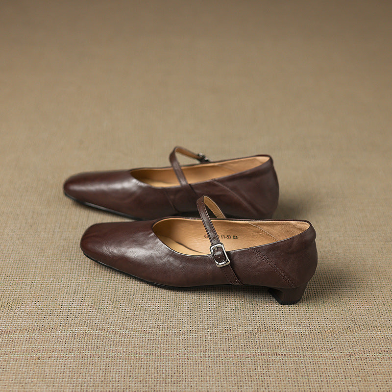 Womens Flats Genuine Leather Slip-On