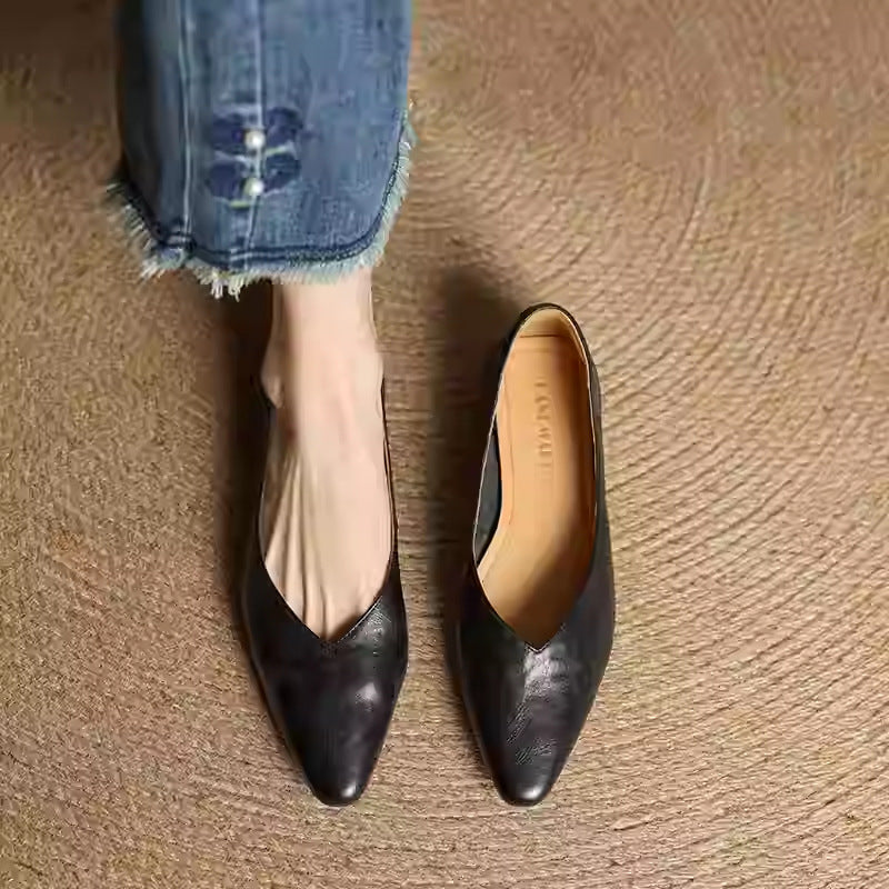Womens Genuine Leather Mules Slip-On Comfortable