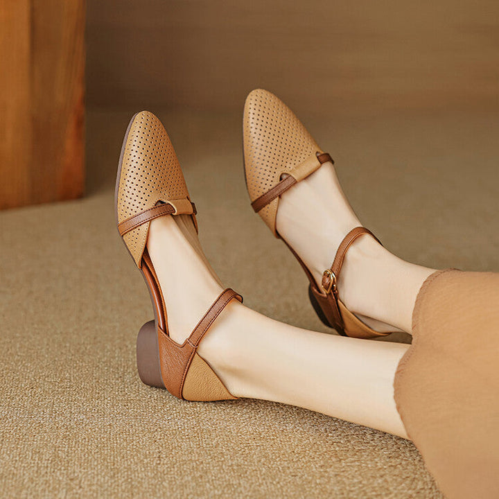 Womens Genuine Leather Heels Classic Fit