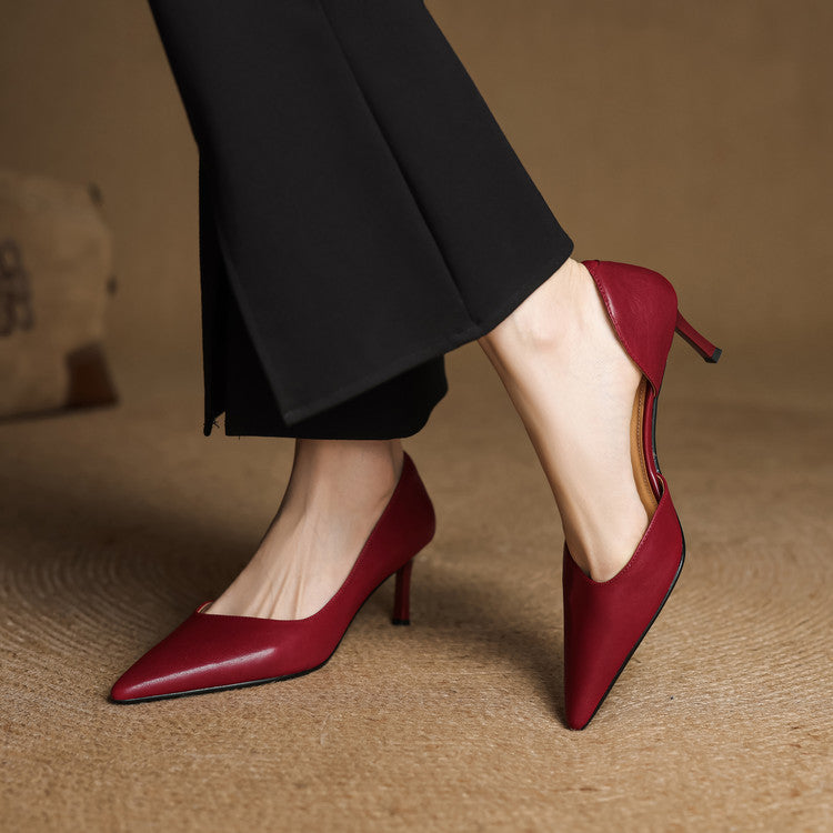 Womens Heels Genuine Leather Classic Fit