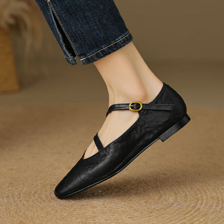 Womens Flats Genuine Leather Slip-On