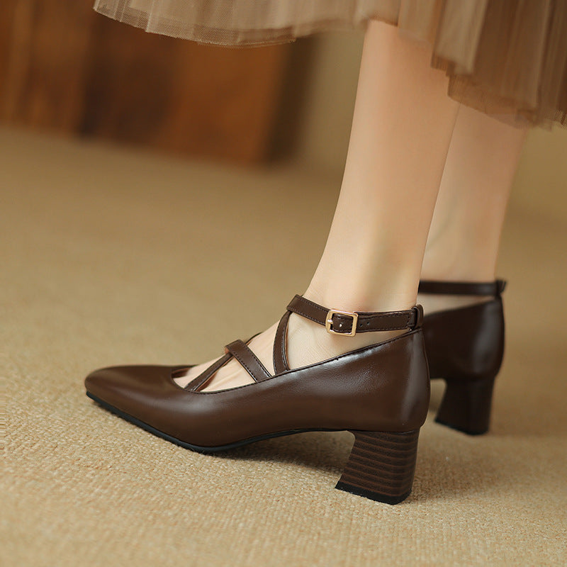 Womens Leather Heels Classic Fit