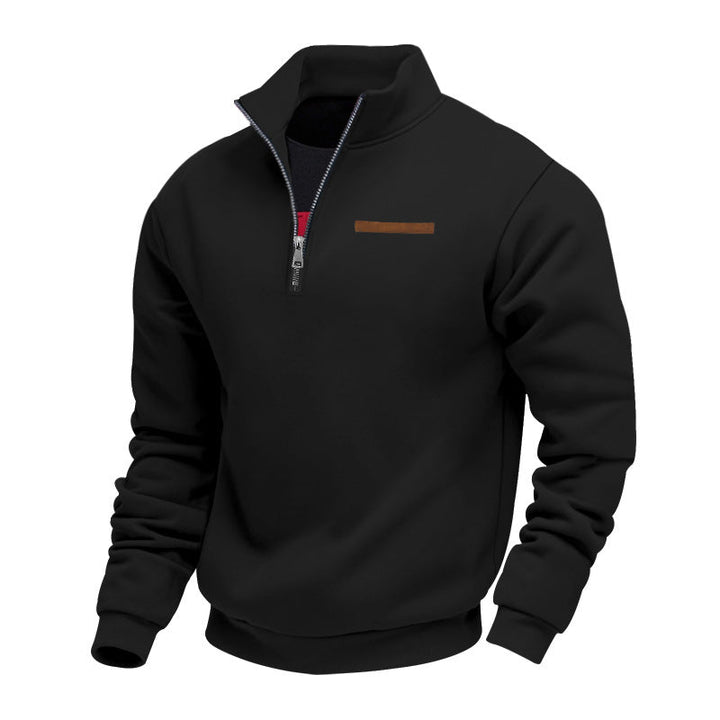 Mens Quarter Zip Pullover High Collar Slim Fit