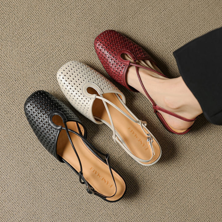 Womens Slingback Shoes Genuine Leather Classic Fit