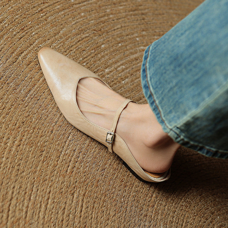 Womens Leather Mules Genuine Leather Slip-On