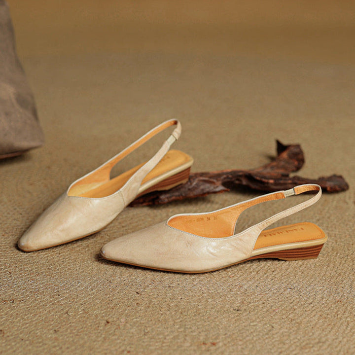 Womens Slingback Shoes Genuine Leather Classic Fit