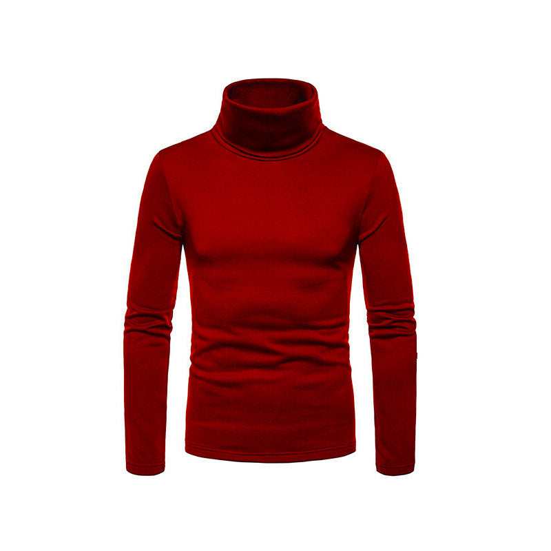 Mens Turtleneck Top Soft Knit Form Fitting