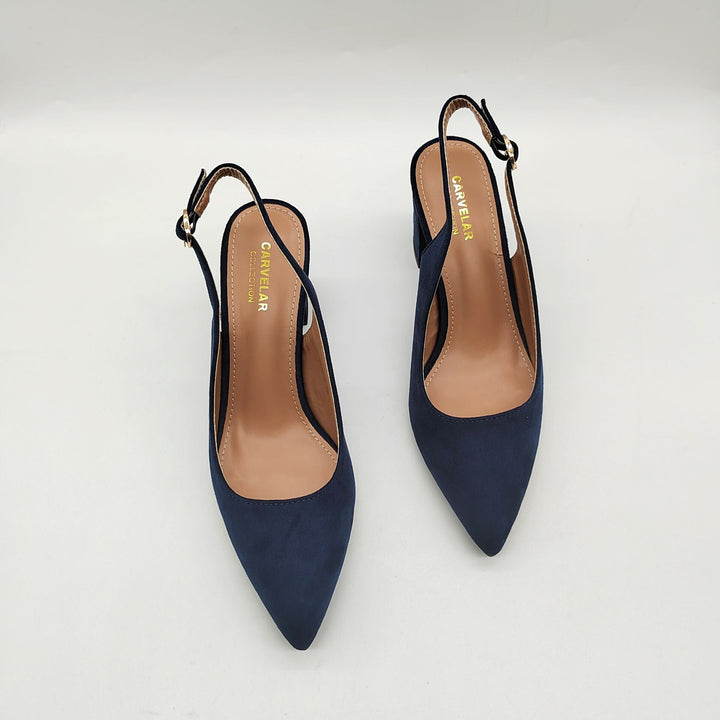 Womens Heeled Shoes Leather Pointed Toe