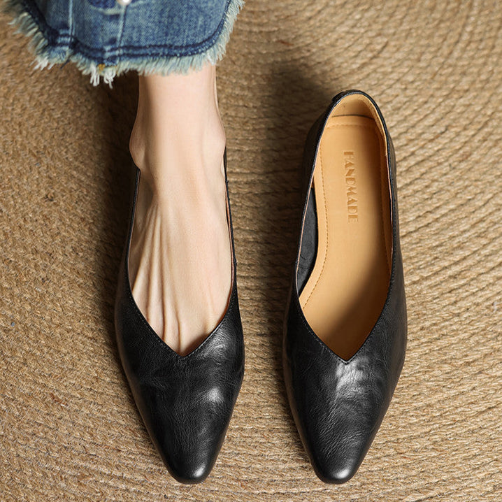 Womens Genuine Leather Mules Slip-On Comfortable