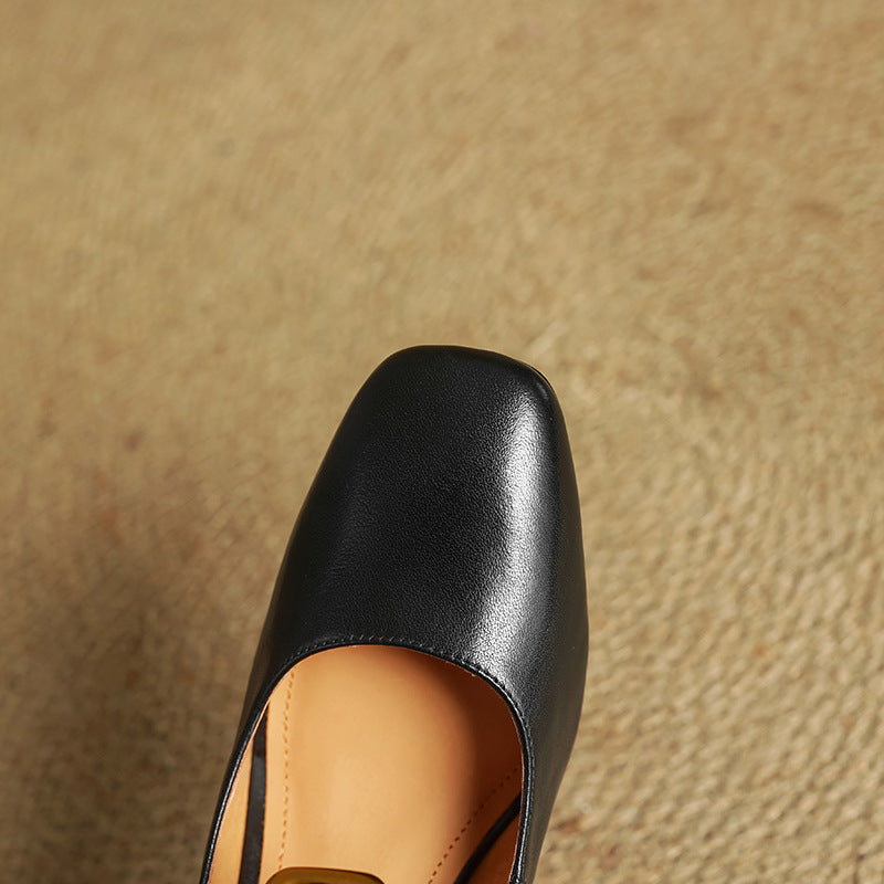 Womens Genuine Leather Heels Classic Fit