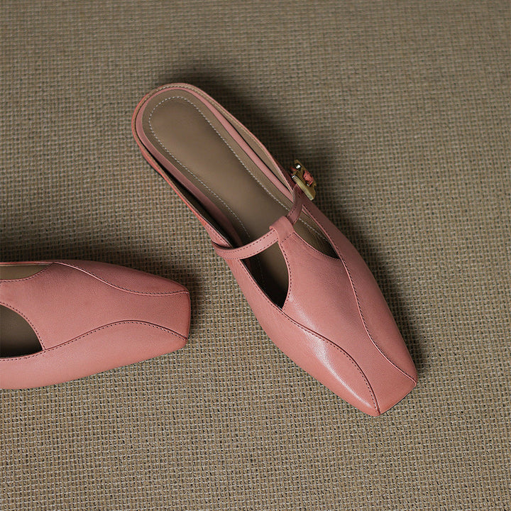 Womens Leather Mules Genuine Leather Slip-On