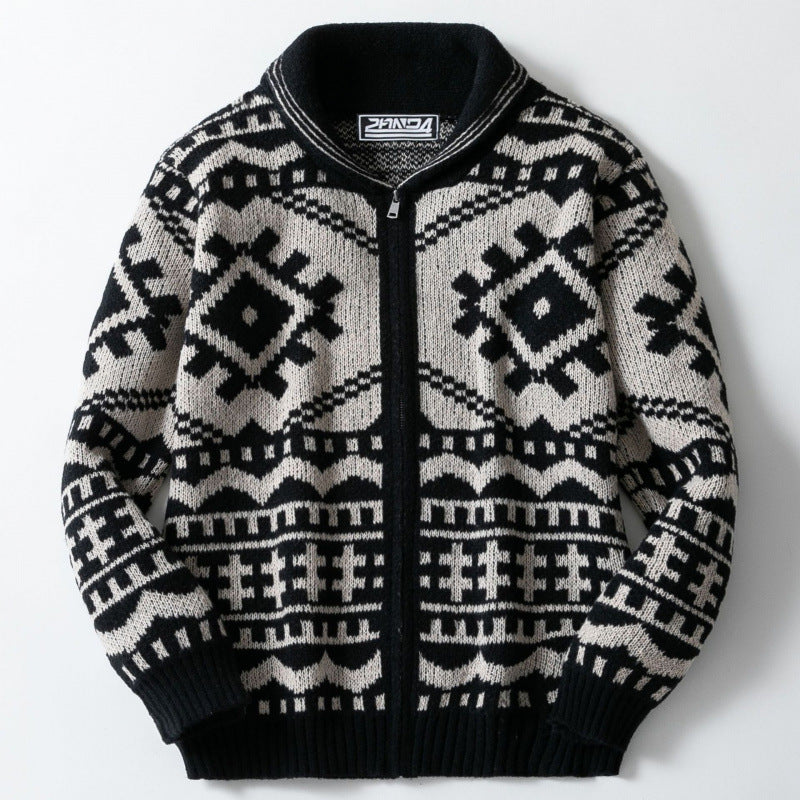 Womens Cardigan with Geometric Pattern Stylish Design