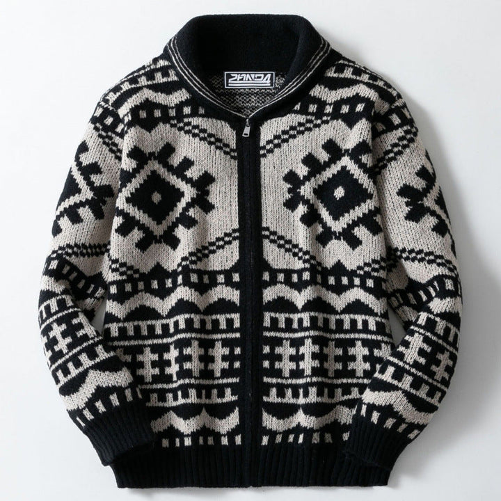 Womens Cardigan with Geometric Pattern Stylish Design