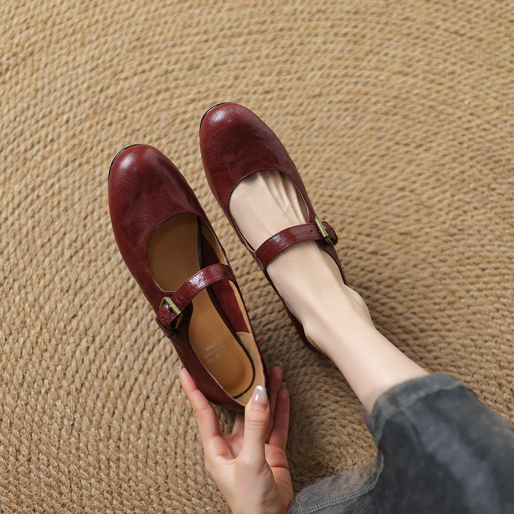Womens Genuine Leather Shoes Classic Fit