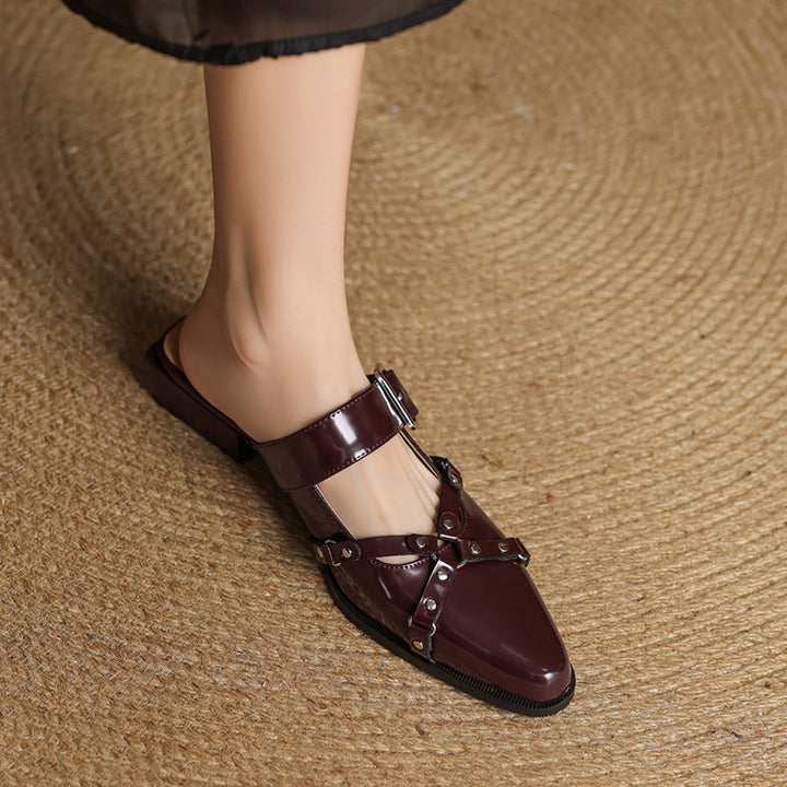 Womens Slingback Shoes Genuine Leather