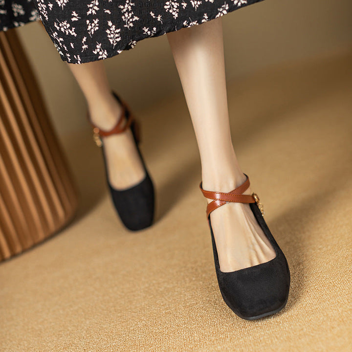 Womens Suede Heels Pointed Toe Classic Fit