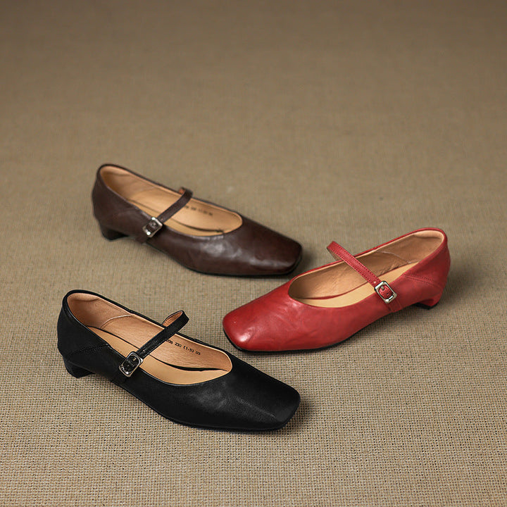 Womens Flats Genuine Leather Slip-On