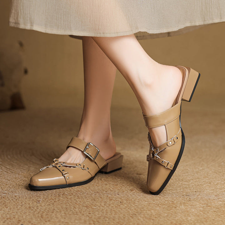 Womens Slingback Shoes Genuine Leather