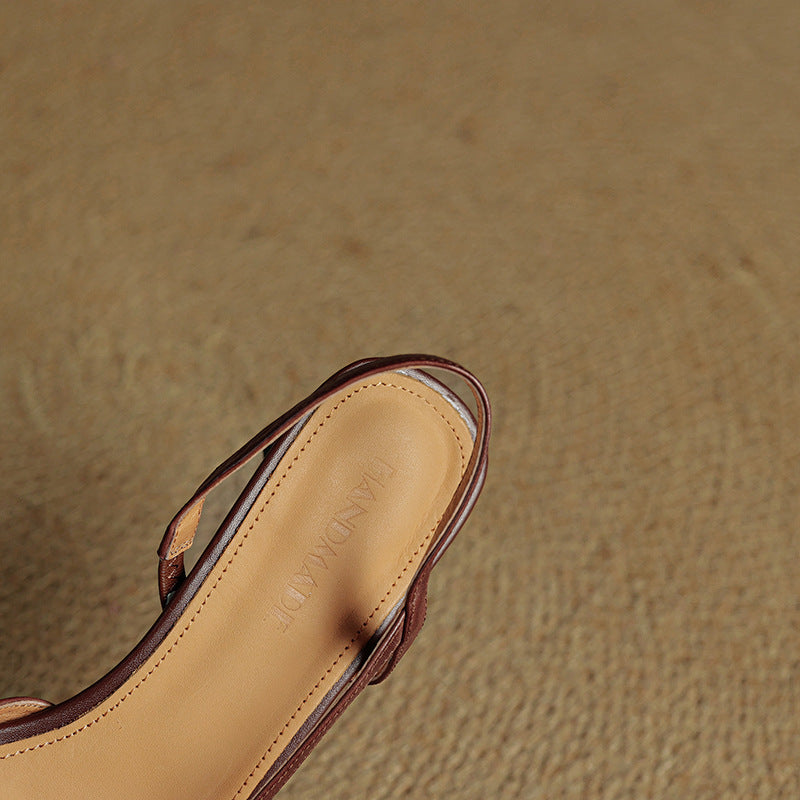 Womens Genuine Leather Heels Classic Fit