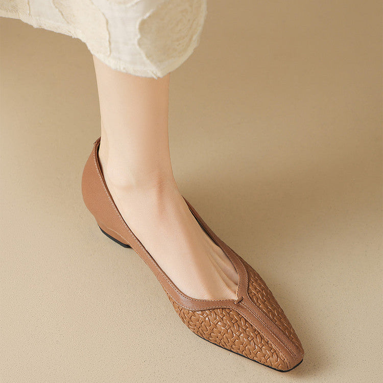 Womens Genuine Leather Heels Classic Fit
