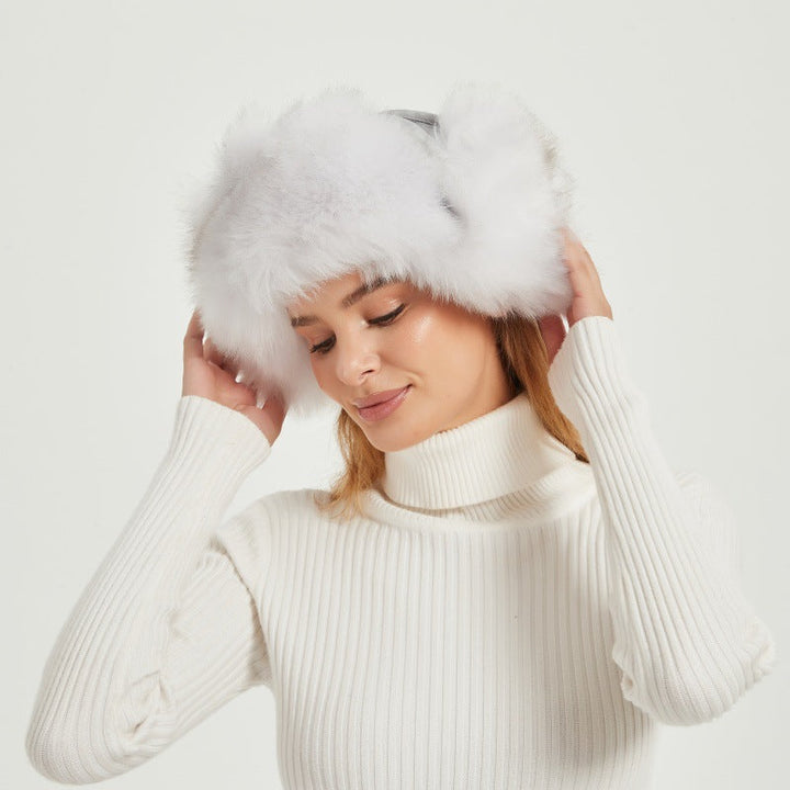 Womens Winter Hat Fluffy Voluminous with Animal Ears