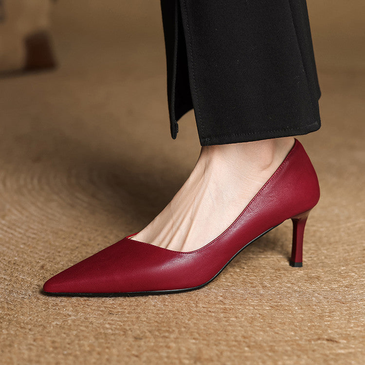 Womens Heels Genuine Leather Classic Fit