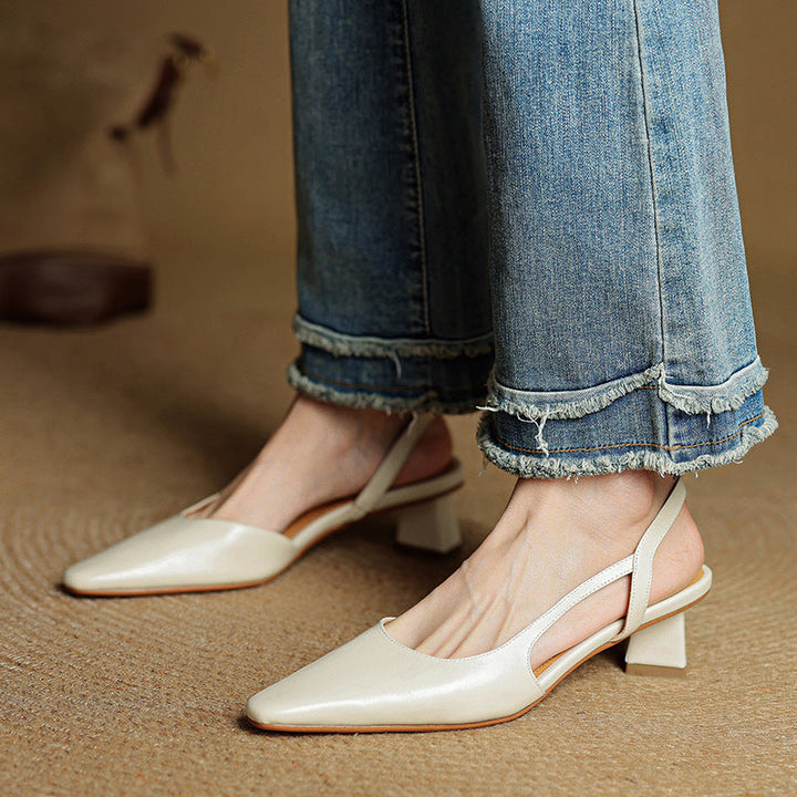 Womens Genuine Leather Heels Classic Fit
