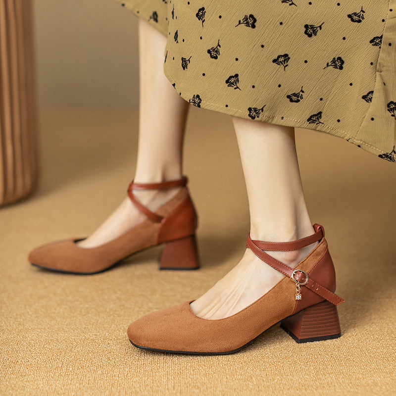 Womens Suede Heels Pointed Toe Classic Fit - BritishMode