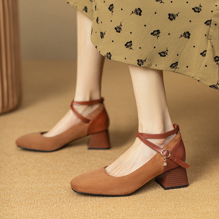 Womens Suede Heels Pointed Toe Classic Fit - BritishMode