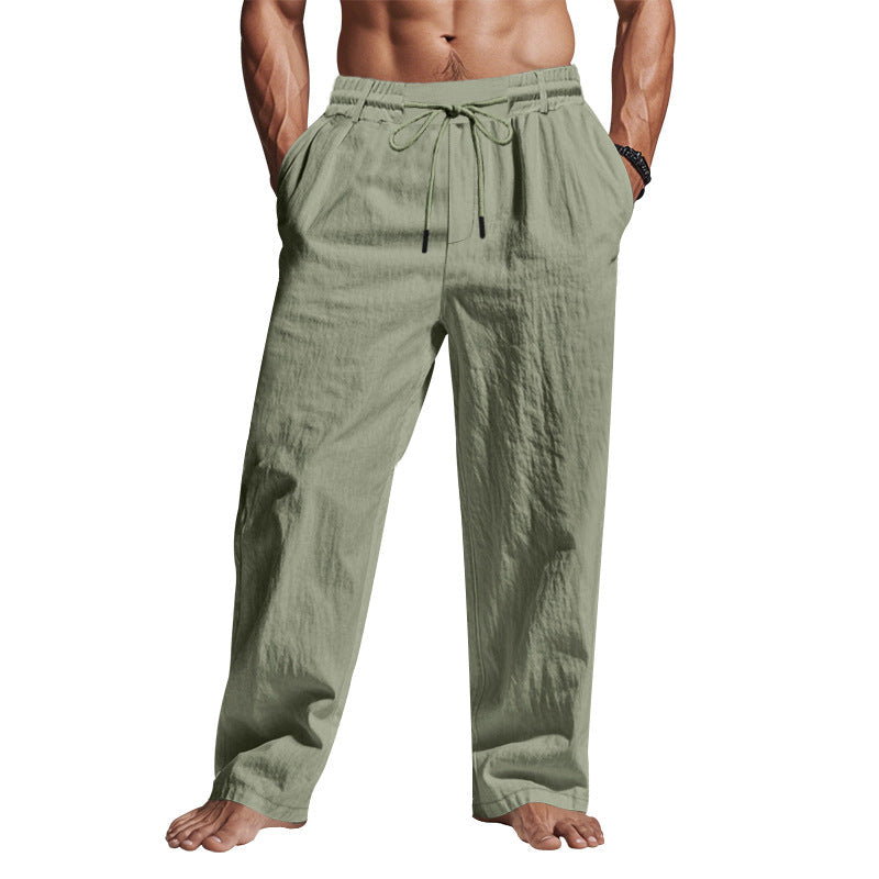 Mens Casual Full-Length Trousers Comfortable Fit