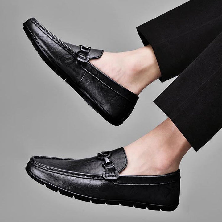 Mens Loafers Genuine Leather Slip-On