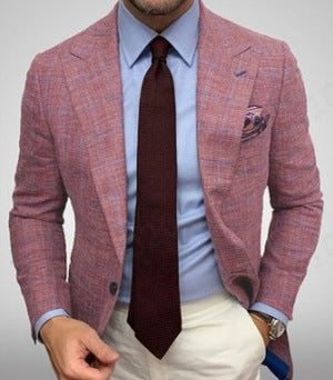 Mens Tailored Fit Jacket Peak Lapel