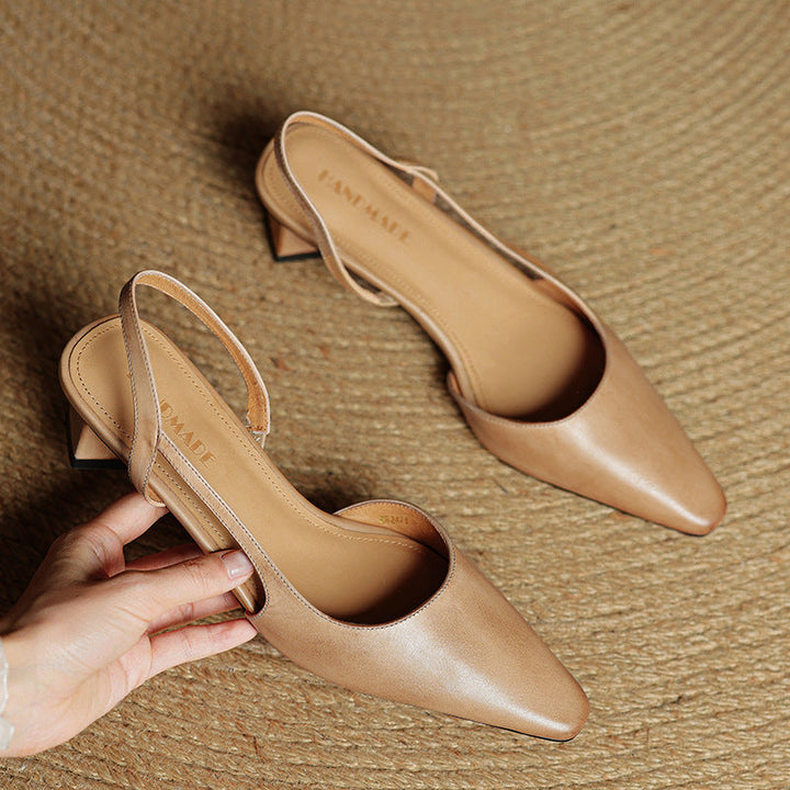Womens Genuine Leather Heels Classic Fit