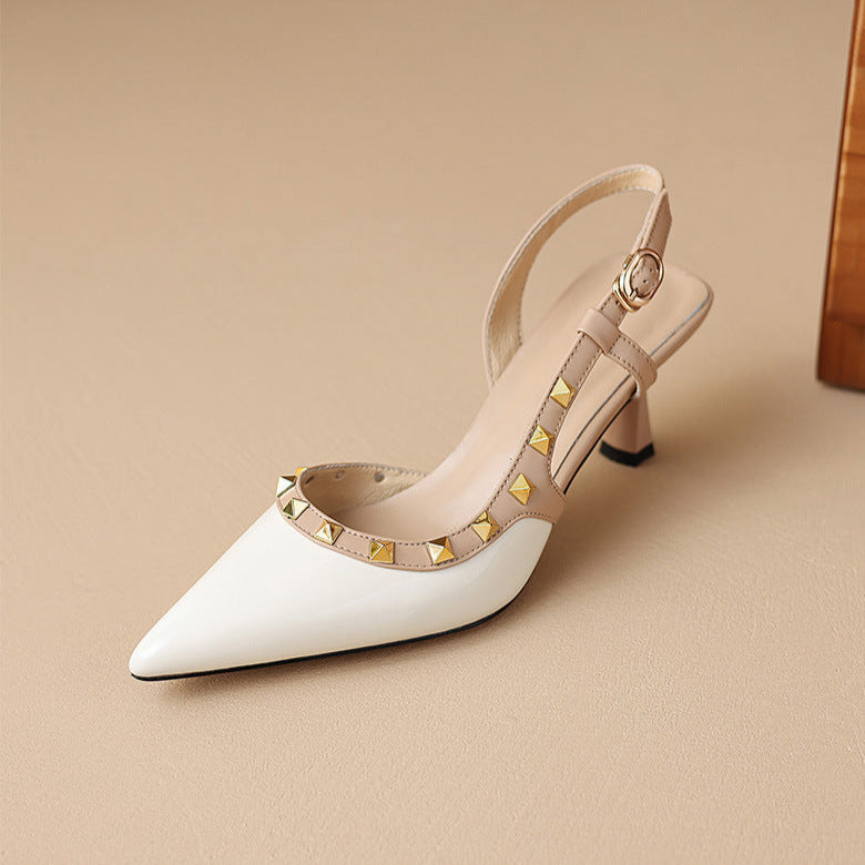 Womens Leather Heels Genuine Material Classic Fit