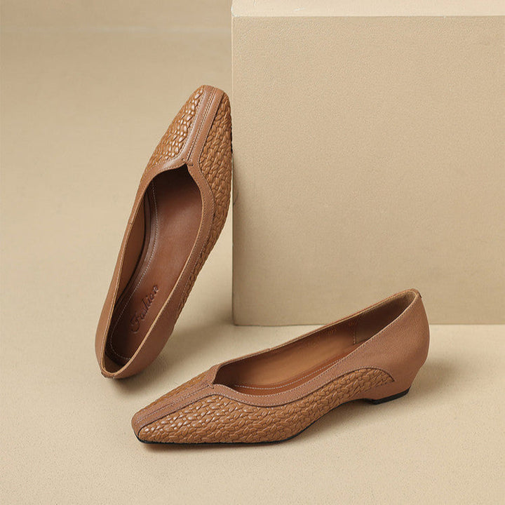 Womens Genuine Leather Heels Classic Fit