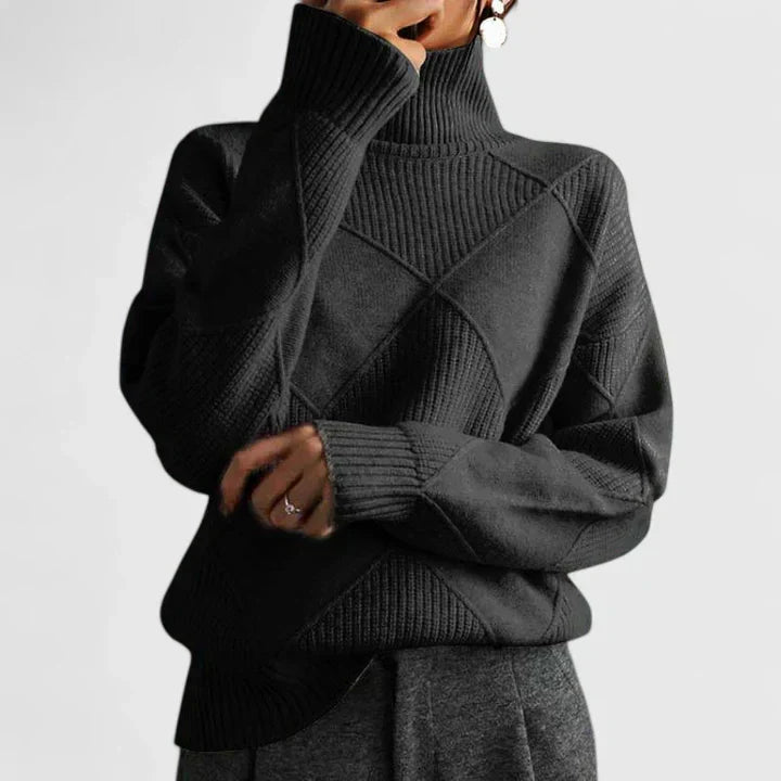 Womens Turtleneck Knit Sweater Long Sleeve