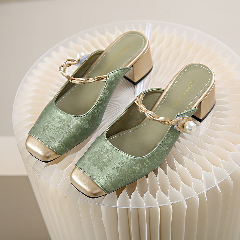 Womens Leather Mules Genuine Leather Slip-On