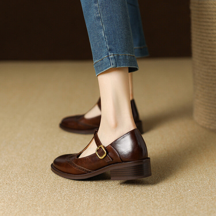 Womens Genuine Leather Shoes Classic Fit