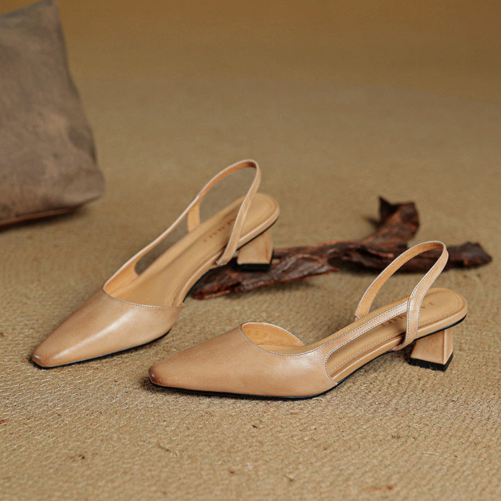 Womens Genuine Leather Heels Classic Fit