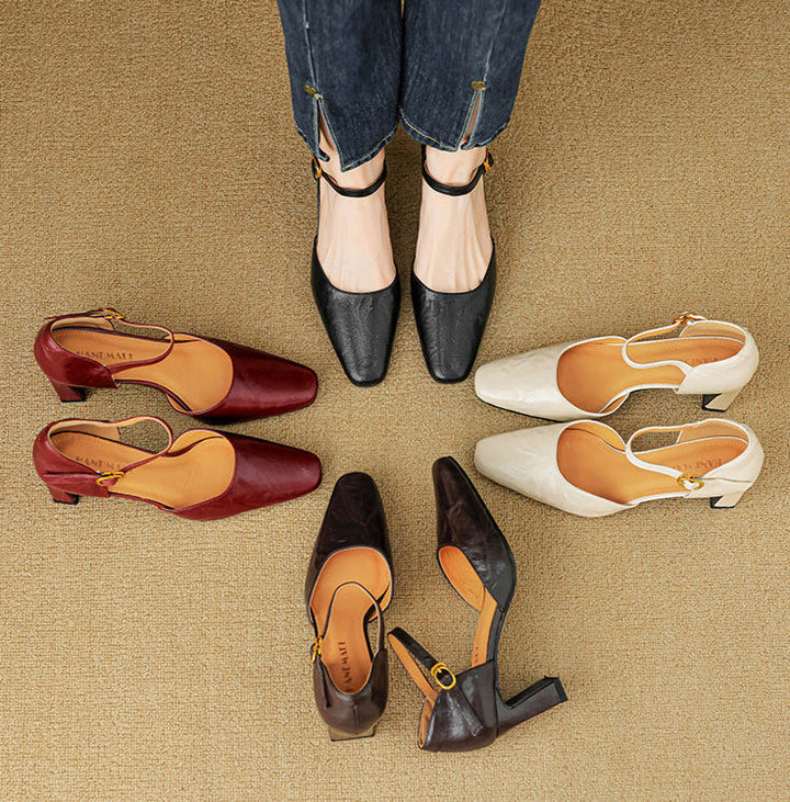 Womens Heels Genuine Leather Classic Fit