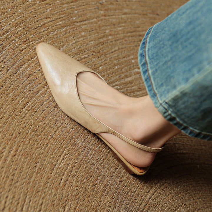 Womens Slingback Shoes Genuine Leather Classic Fit