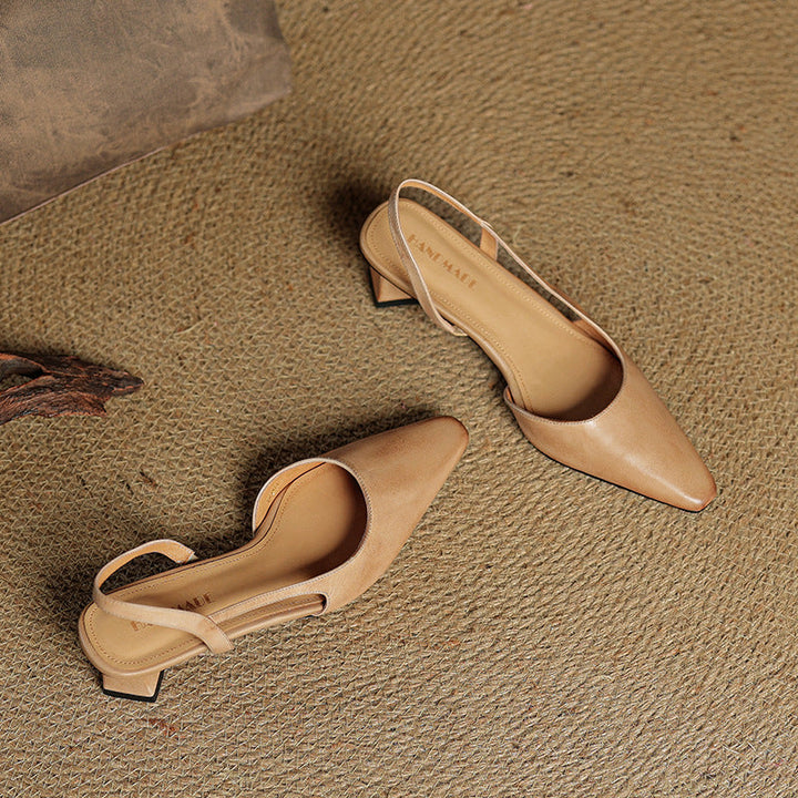 Womens Genuine Leather Heels Classic Fit