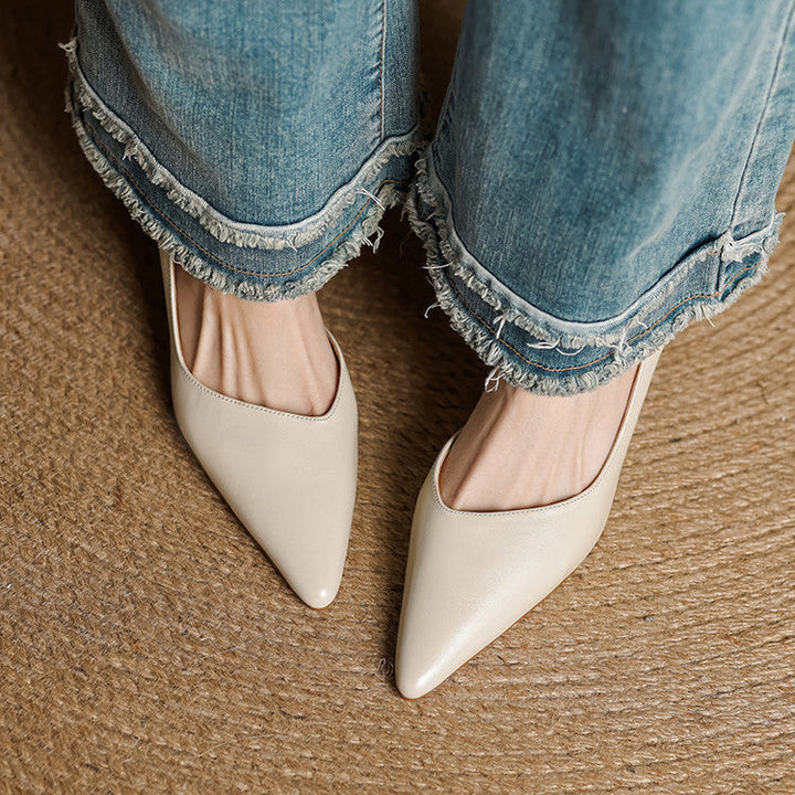 Womens Heels Genuine Leather Classic Fit