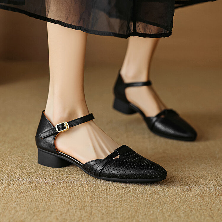 Womens Genuine Leather Heels Classic Fit