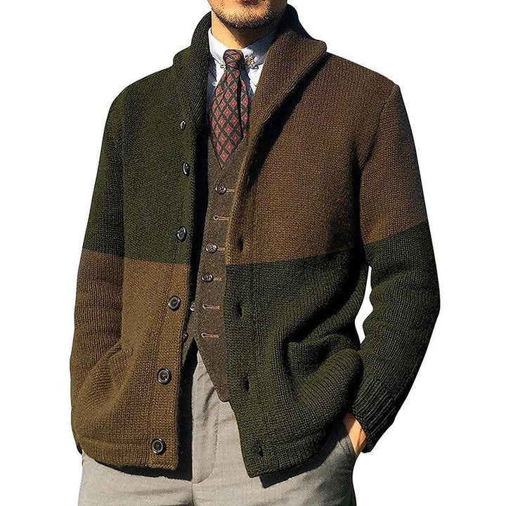 Womens Cardigan with Color Blocking Design Fashionable Fit