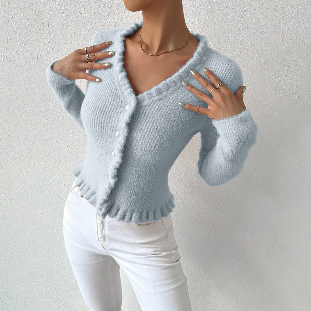Womens Slim Fit Cardigan Sweater Knit