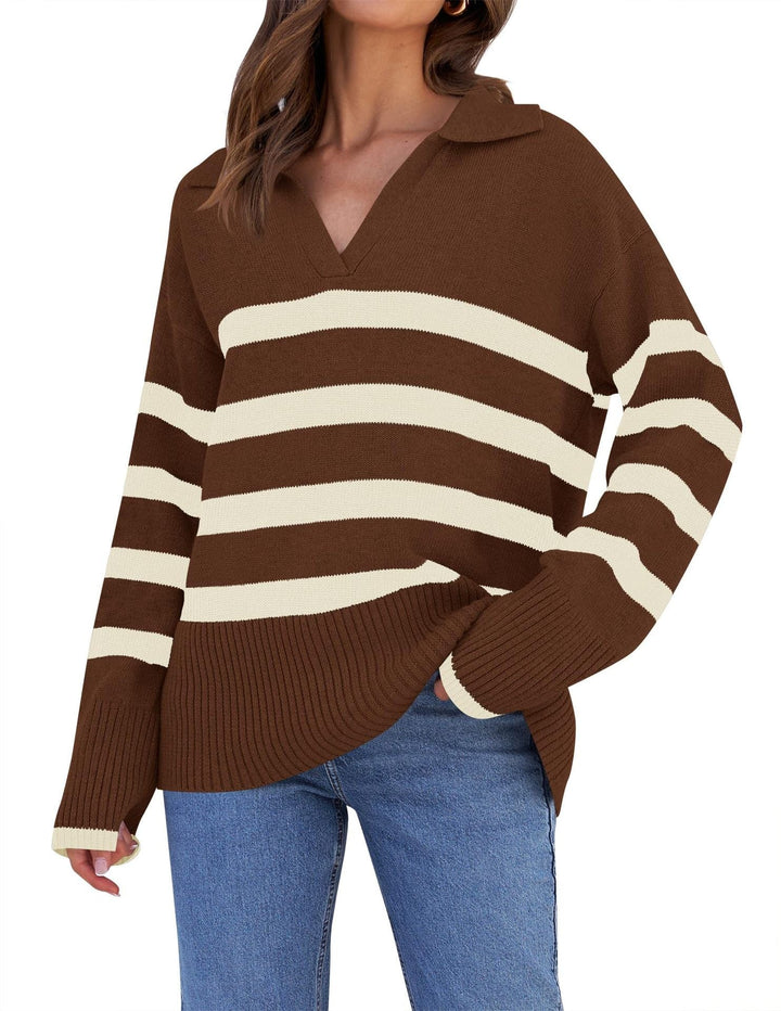 Womens Oversized Knit Sweater Cozy Casual Fit - BritishMode